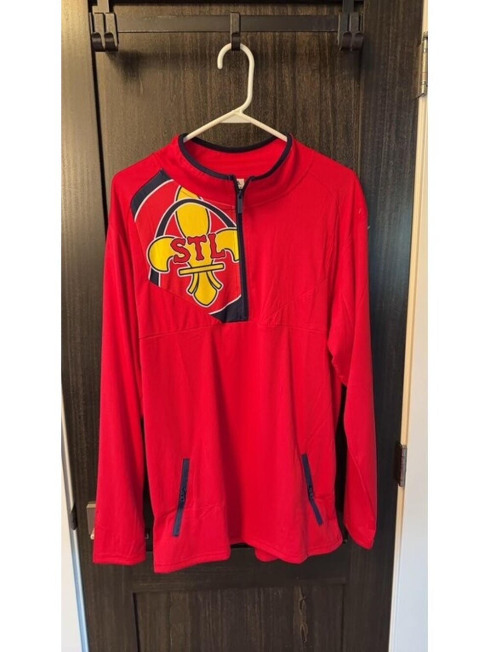 St. Louis Red Pullover with Fleur-de-lis Logo, Size XL 0317